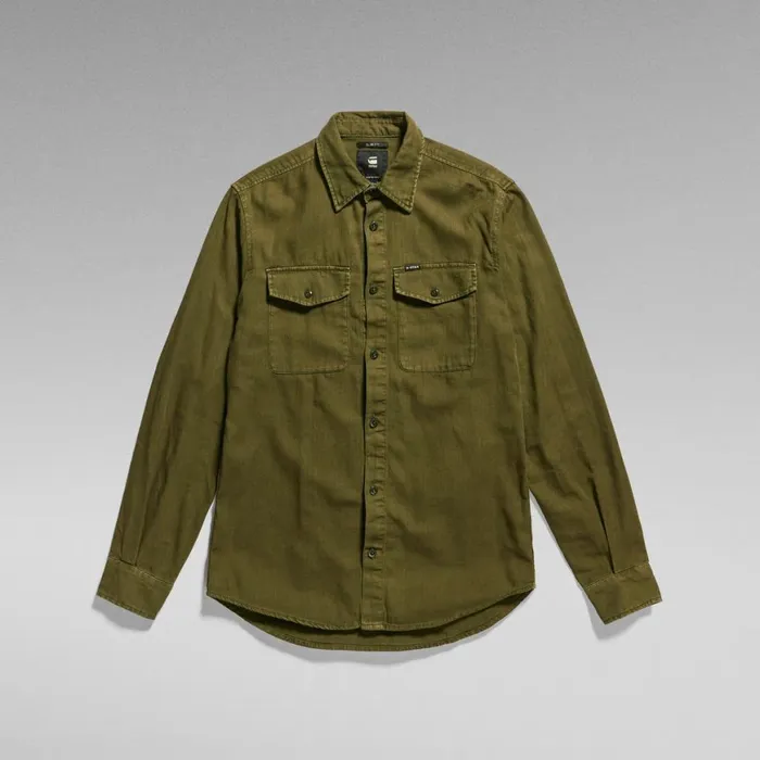 Shirts Men GStar RAW Marine Slim Shirt Shadow Olive