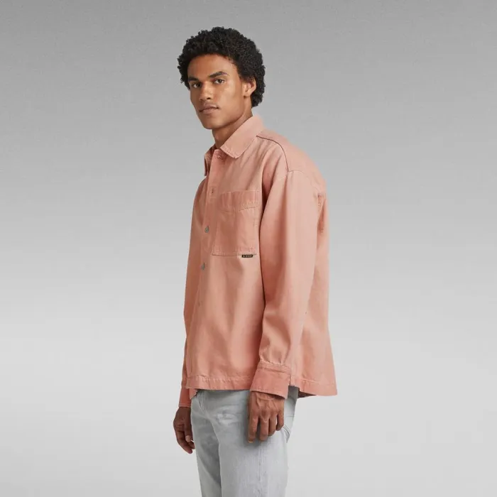 Shirts Men GStar RAW Oversized Boxy Fit Shirt Rainbow Light Dusty Rose Gd