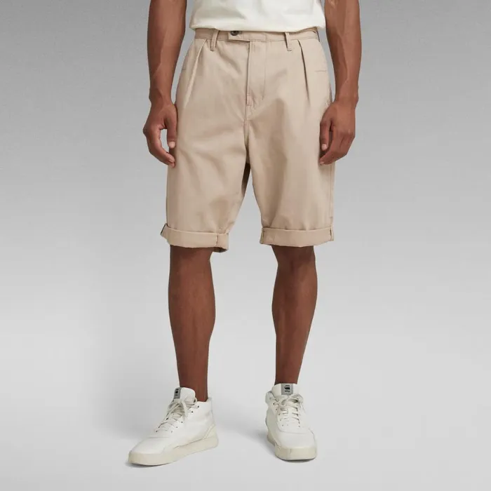 Shorts Men GStar RAW Pleated Chino Shorts Westpoint Khaki