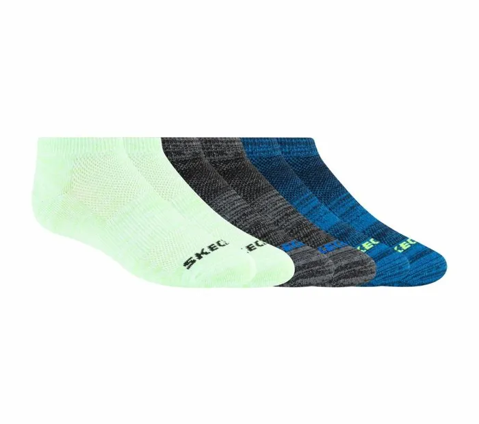 Skechers 6 Pack Low Cut Non Terry Socks Green WomenMenKids Socks
