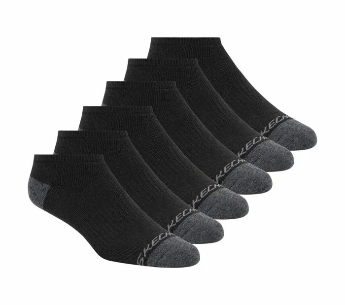 Skechers 6 Pack Low Cut Walking Socks Black WomenMen Socks