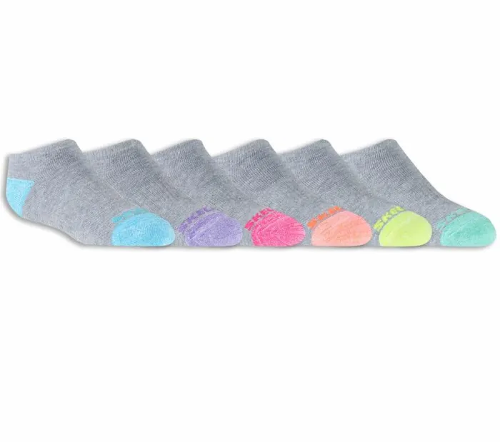 Skechers 6 Pack Low Cut Walking Socks Gray WomenMenKids Socks