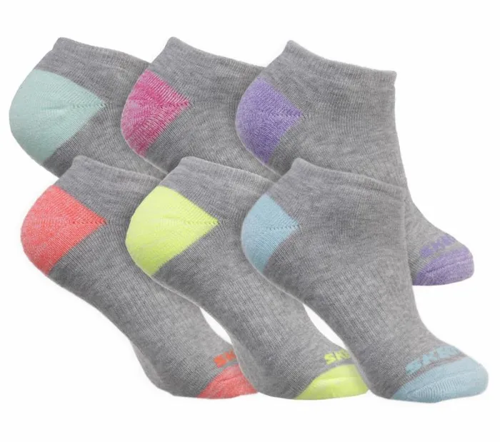 Skechers 6 Pack Low Cut Walking Socks Gray WomenMenKids Socks Skechers 6 Pack Low Cut Walking Socks Gray WomenMenKids Socks