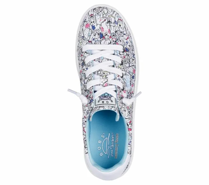 Skechers BOBS D039Vine 8211 Doodle Fair White Multi Women Casual Sneakers