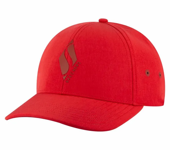 Skechers Diamond S Stretch Fit Hat Gunmetal Red WomenMen Hats