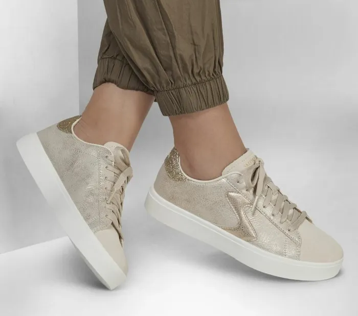 Skechers Eden LX8211 Glimpse Of Glitter Natural Gold Women Casual Sneakers Skechers Eden LX8211 Glimpse Of Glitter Natural Gold Women Casual Sneakers