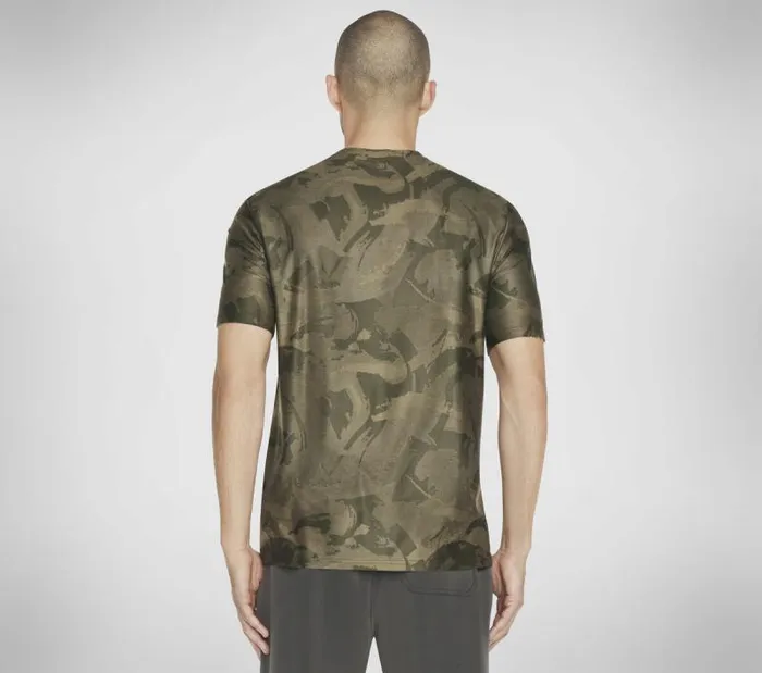 Skechers GO DRI All Day Camo Tee Gray Brown Men Tops Skechers GO DRI All Day Camo Tee Gray Brown Men Tops