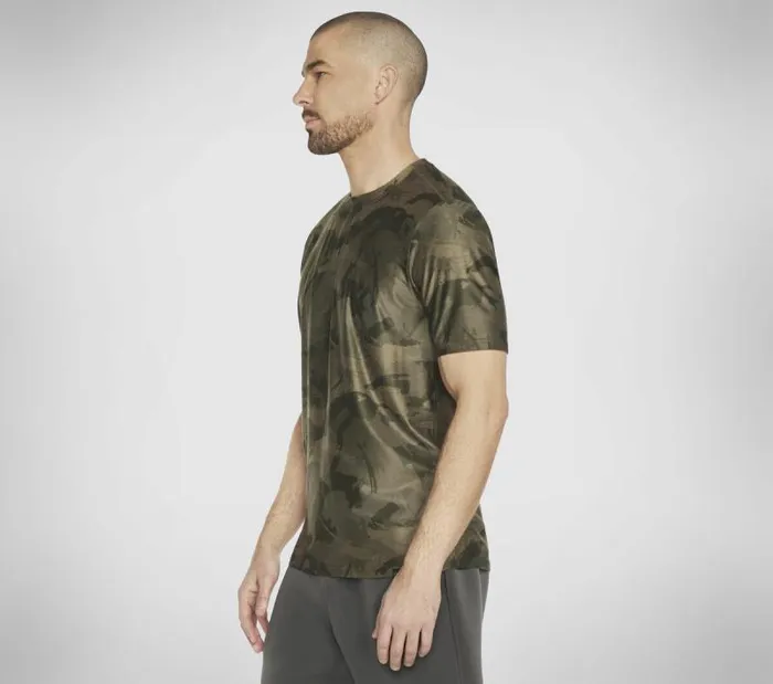 Skechers GO DRI All Day Camo Tee Gray Brown Men Tops Skechers GO DRI All Day Camo Tee Gray Brown Men Tops