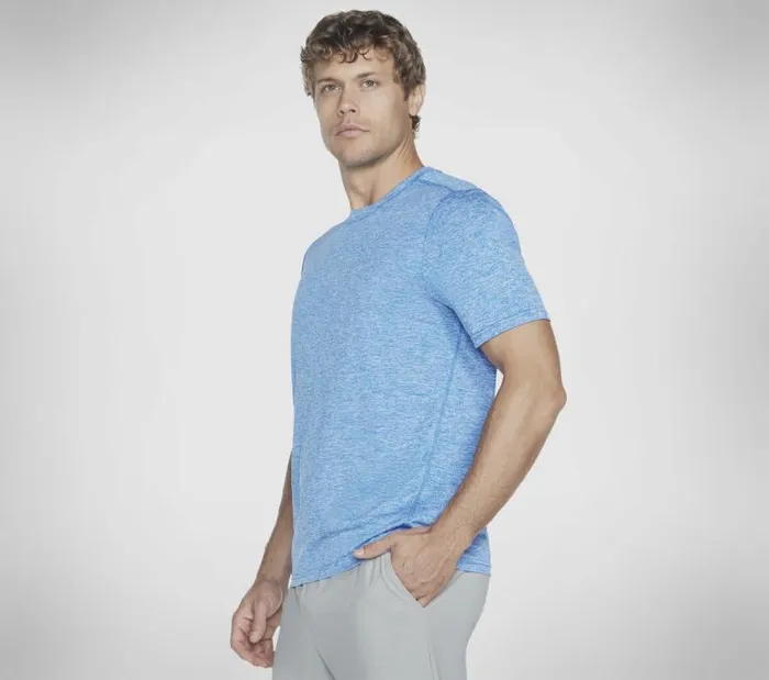 Skechers GO DRI Charge Tee Blue Green Men Tops Skechers GO DRI Charge Tee Blue Green Men Tops