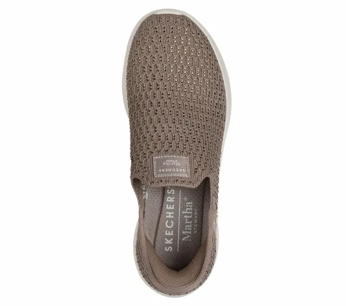 Skechers Martha Stewart X Skechers Slipins Ultra Flex 30 8211 Dazzling Mocha Women Casual Sneakers