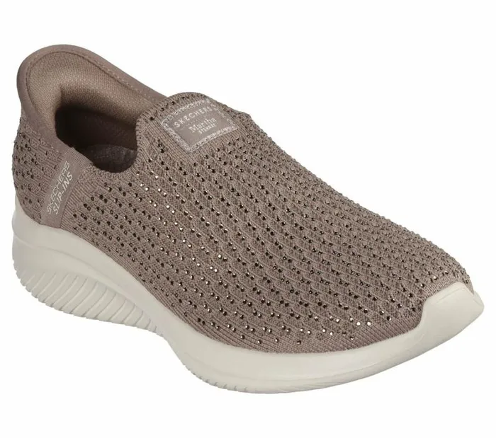 Skechers Martha Stewart X Skechers Slipins Ultra Flex 30 8211 Dazzling Mocha Women Casual Sneakers