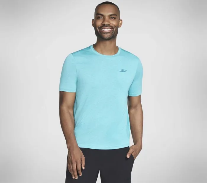 Skechers Performance Charge Tee Turquoise Yellow Men Tops