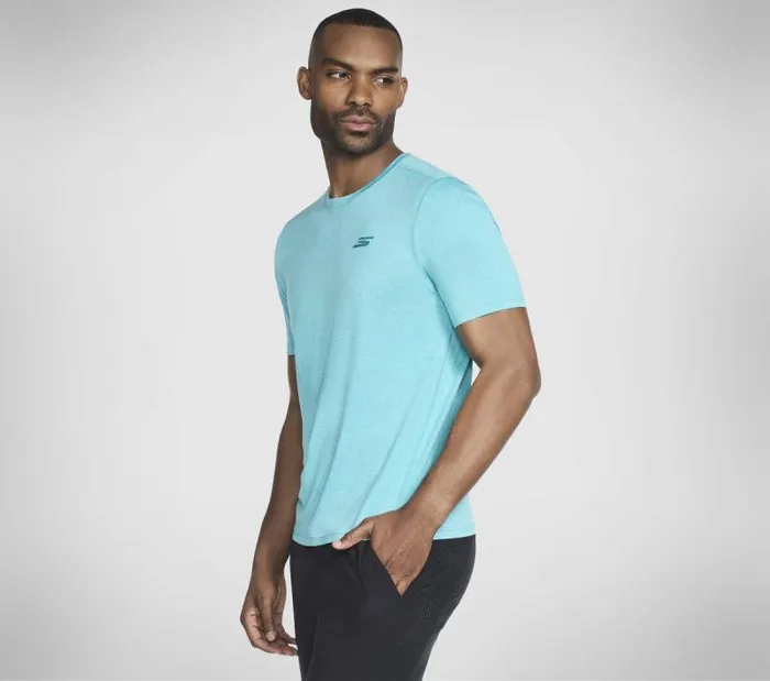 Skechers Performance Charge Tee Turquoise Yellow Men Tops Skechers Performance Charge Tee Turquoise Yellow Men Tops