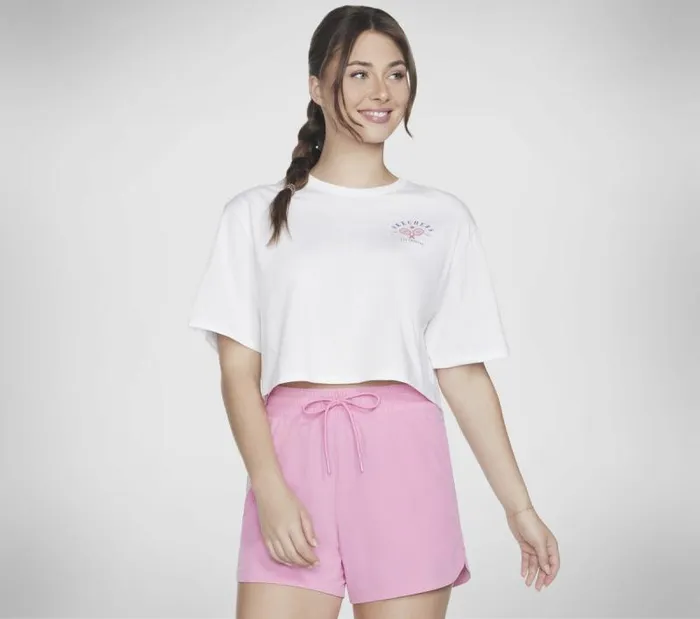Skechers Pickleball Queen Crewneck Tee White Women Tops