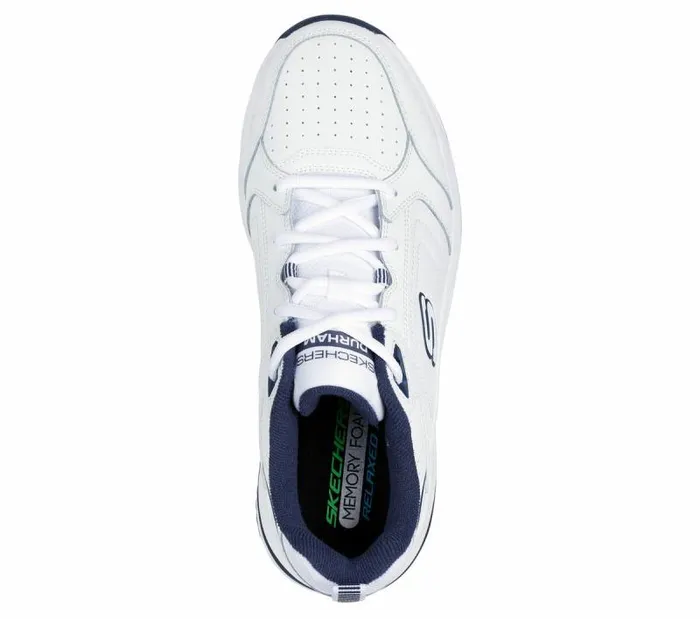 Skechers Relaxed Fit Durham 8211 Delck White Navy Men Athletic Sneakers Skechers Relaxed Fit Durham 8211 Delck White Navy Men Athletic Sneakers