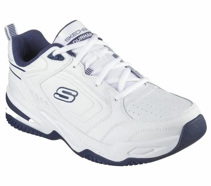 Skechers Relaxed Fit Durham 8211 Delck White Navy Men Athletic Sneakers Skechers Relaxed Fit Durham 8211 Delck White Navy Men Athletic Sneakers