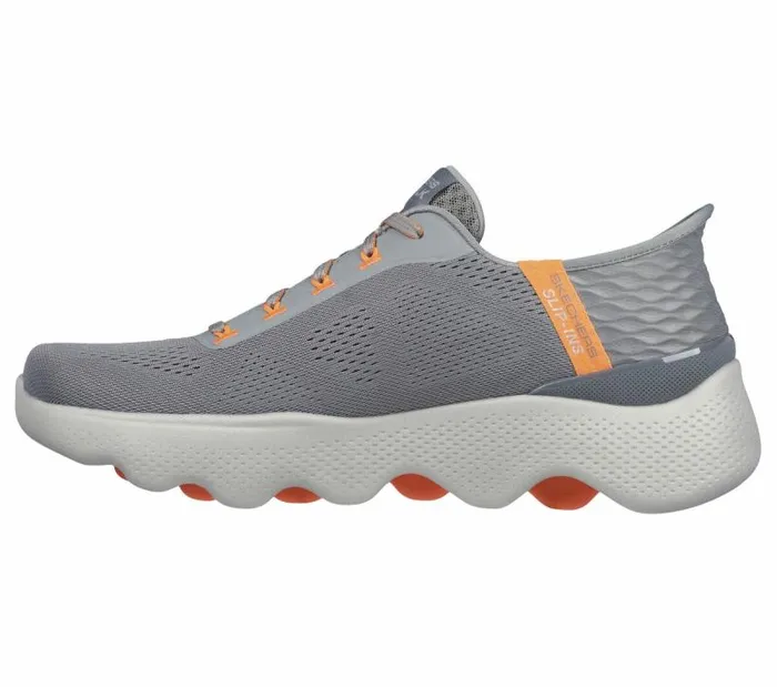 Skechers Skechers Slipins GO WALK Massage Fit Gray Orange Men Athletic Sneakers