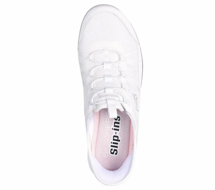 Skechers Skechers Slipins Gratis Sport 8211 Leisurely White Silver Women Casual Sneakers
