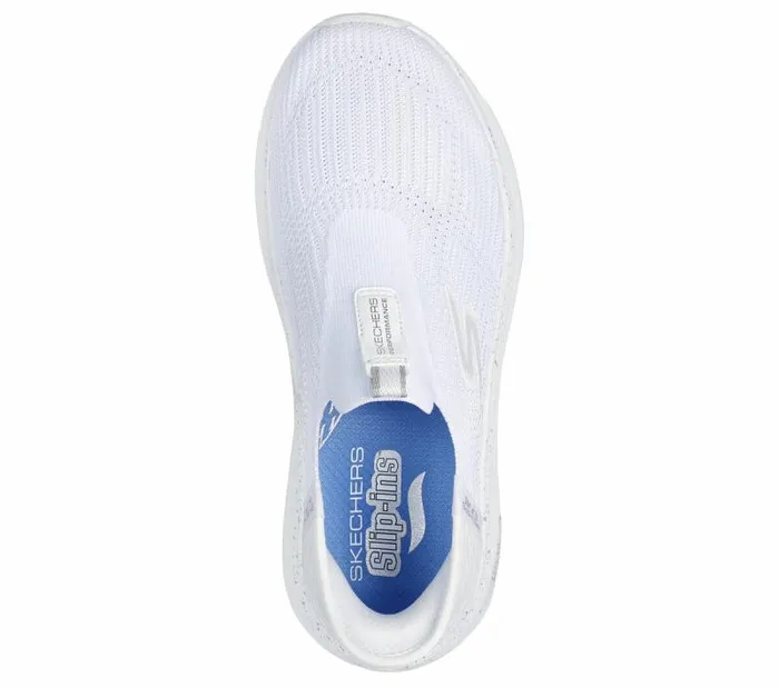 Skechers Skechers Slipins Max Cushioning Arch Fit White Silver Women Athletic Sneakers
