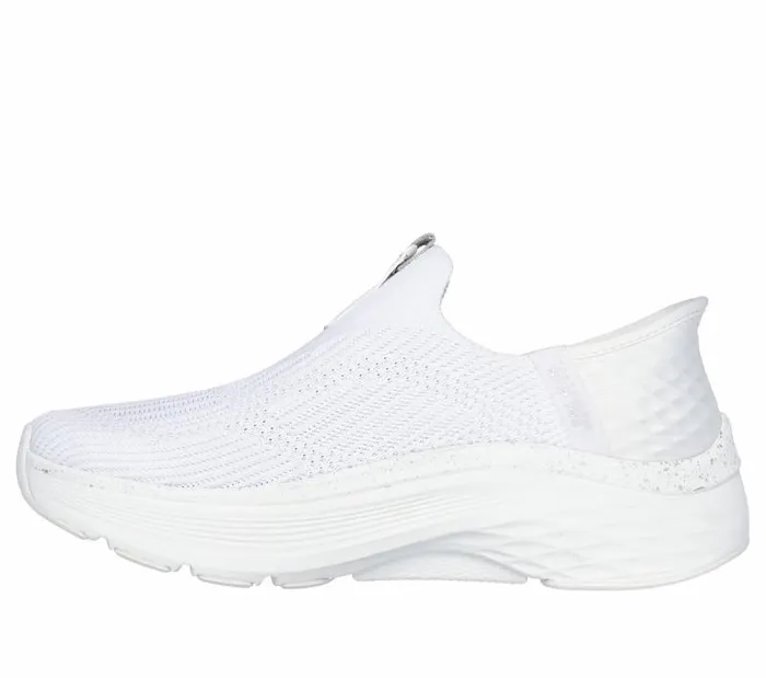Skechers Skechers Slipins Max Cushioning Arch Fit White Silver Women Athletic Sneakers