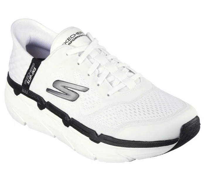Skechers Skechers Slipins Max Cushioning Premier White Black Men Athletic Sneakers