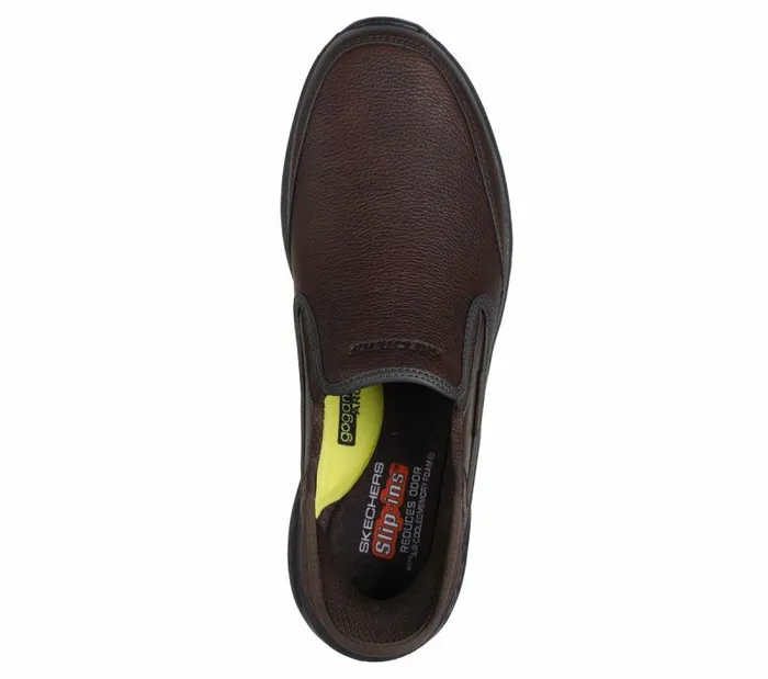 Skechers Skechers Slipins Relaxed Fit Slade 8211 Cooper Red Brown Men Casual Sneakers