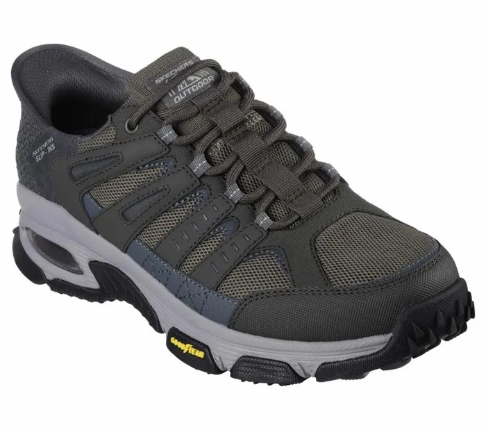 Skechers Skechers Slipins SkechAir Envoy 8211 Emissary Gray Brown Men Athletic Sneakers