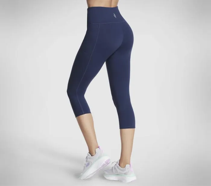 Skechers The GO WALK HW Mid Legging Navy Women Bottoms Skechers The GO WALK HW Mid Legging Navy Women Bottoms