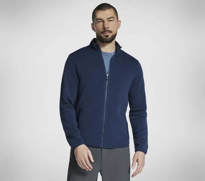 Skechers The Hoodless Hoodie Ottoman Jacket Navy Men Tops