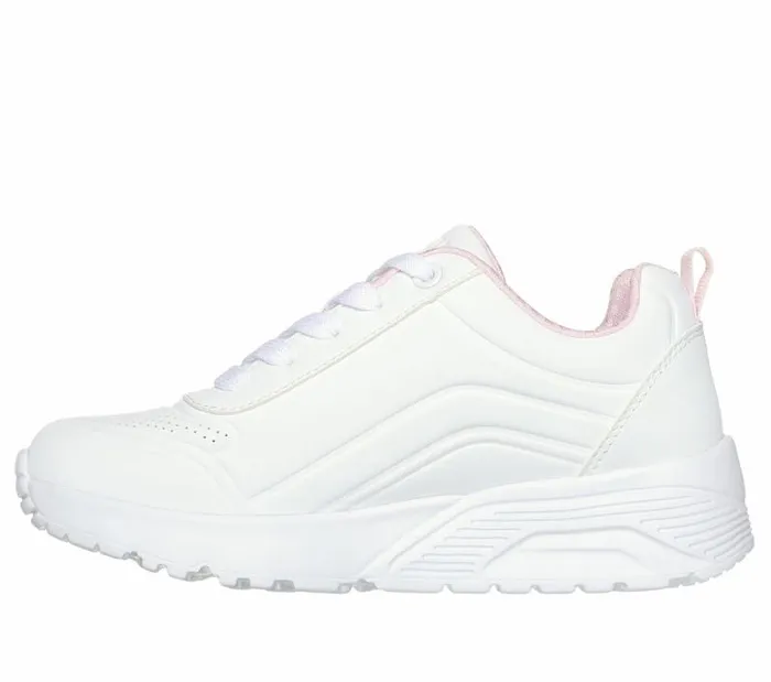 Skechers Uno Lite 8211 Easy Zip White Kids Athletic Shoes and Sneakers