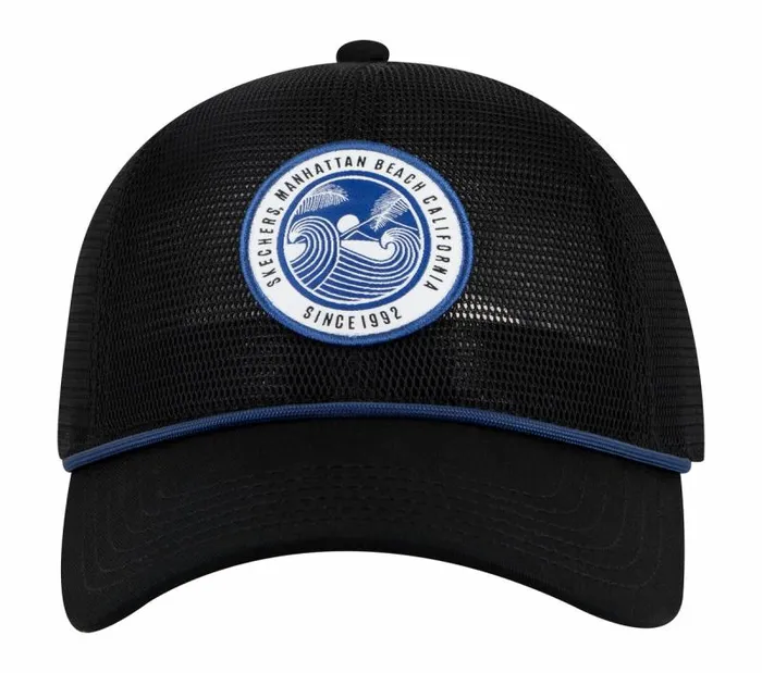 Skechers Wavy Mesh Trucker Hat Black WomenMen Hats Skechers Wavy Mesh Trucker Hat Black WomenMen Hats