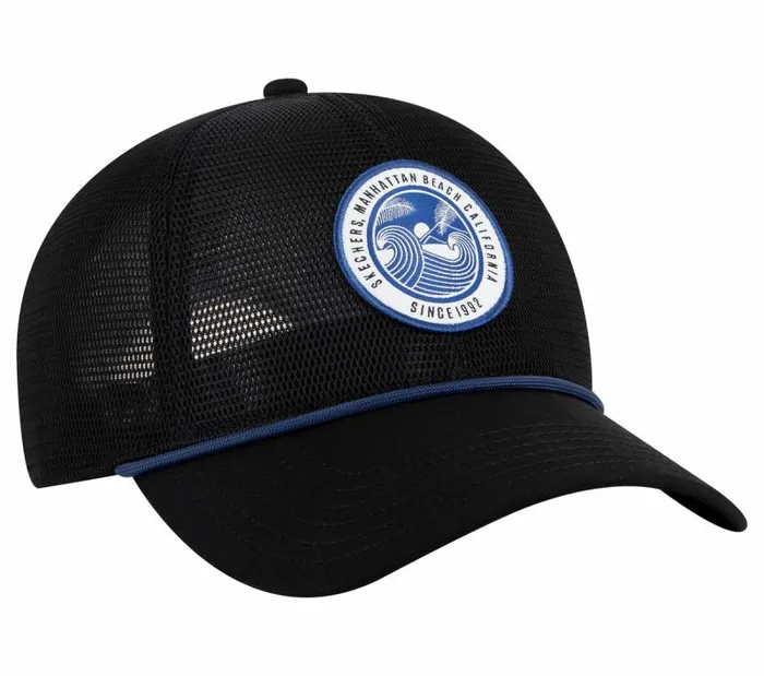 Skechers Wavy Mesh Trucker Hat Black WomenMen Hats Skechers Wavy Mesh Trucker Hat Black WomenMen Hats