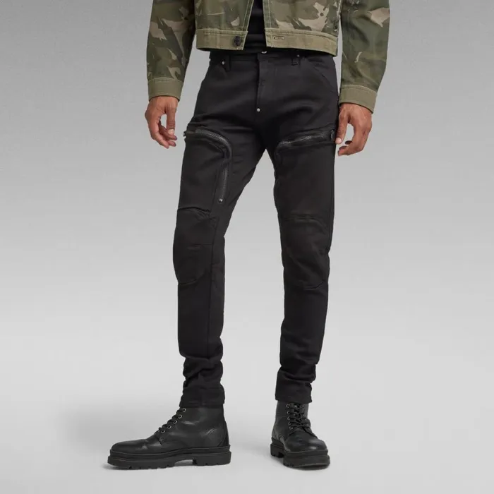 Skinny Men GStar RAW Air Defence Zip Skinny Jeans Pitch Black