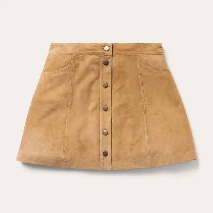 Skirts and Shorts Women Stetson Lamb Suede Gored Skirt Brown