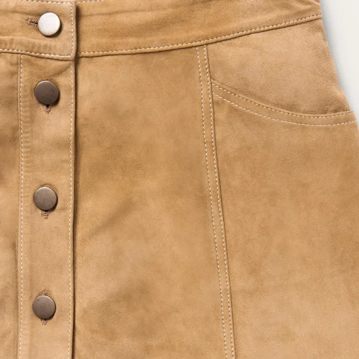 Skirts and Shorts Women Stetson Lamb Suede Gored Skirt Brown Skirts and Shorts Women Stetson Lamb Suede Gored Skirt Brown