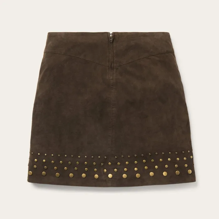 Skirts and Shorts Women Stetson Lamb Suede Skirt With Nailheads Brown Skirts and Shorts Women Stetson Lamb Suede Skirt With Nailheads Brown