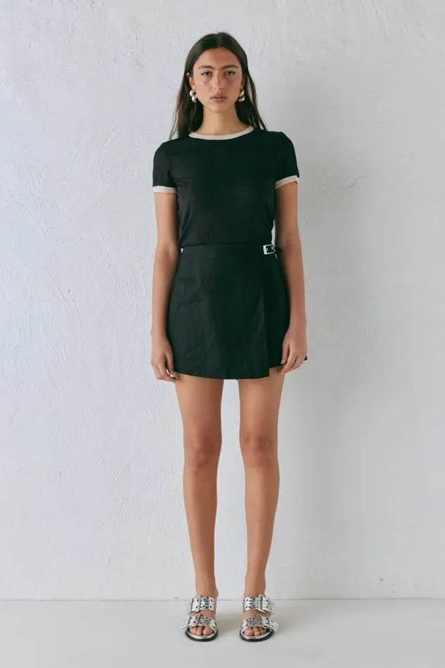 Skirts Women VRG GRL Matteo Linen Skort Black Skirts Women VRG GRL Matteo Linen Skort Black