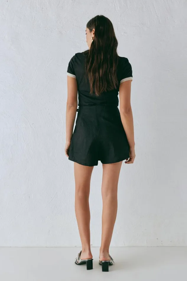 Skirts Women VRG GRL Matteo Linen Skort Black Skirts Women VRG GRL Matteo Linen Skort Black