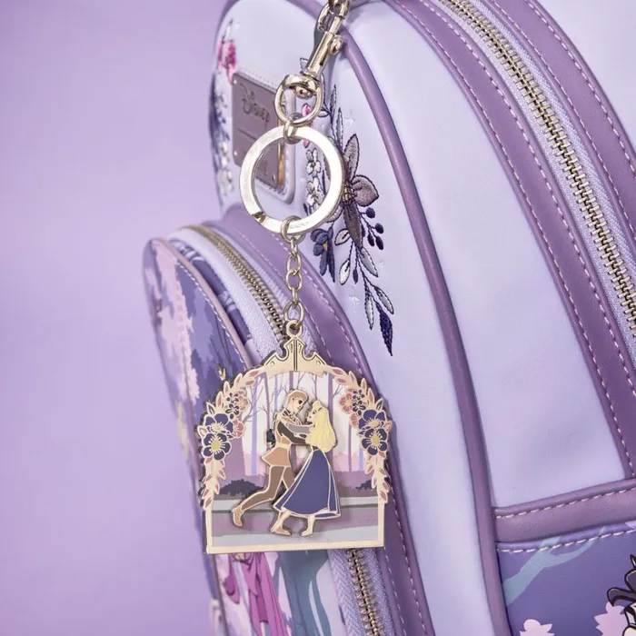 Sleeping Beauty 65th Anniversary Floral Scene Sliding Keychain Unisex Loungefly Small Accessories Sleeping Beauty 65th Anniversary Floral Scene Sliding Keychain Unisex Loungefly Small Accessories