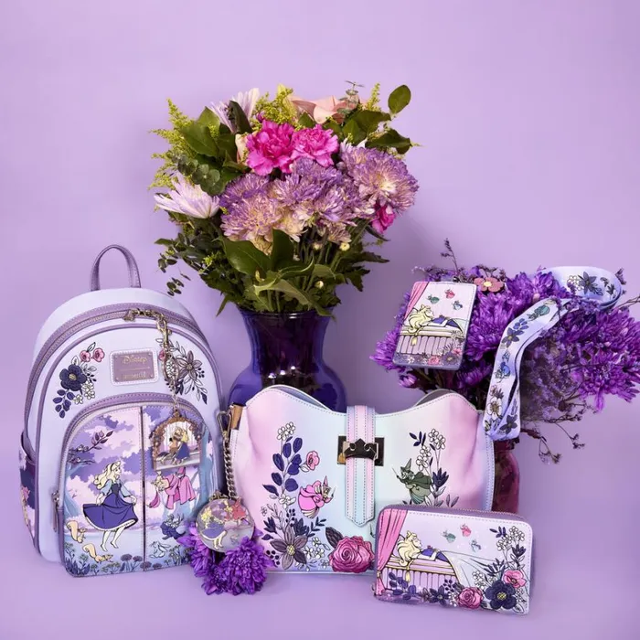 Sleeping Beauty 65th Anniversary Floral Scene Sliding Keychain Unisex Loungefly Small Accessories Sleeping Beauty 65th Anniversary Floral Scene Sliding Keychain Unisex Loungefly Small Accessories