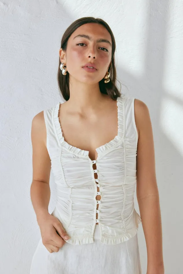 Sleeveless Women VRG GRL Vida Top White Sleeveless Women VRG GRL Vida Top White