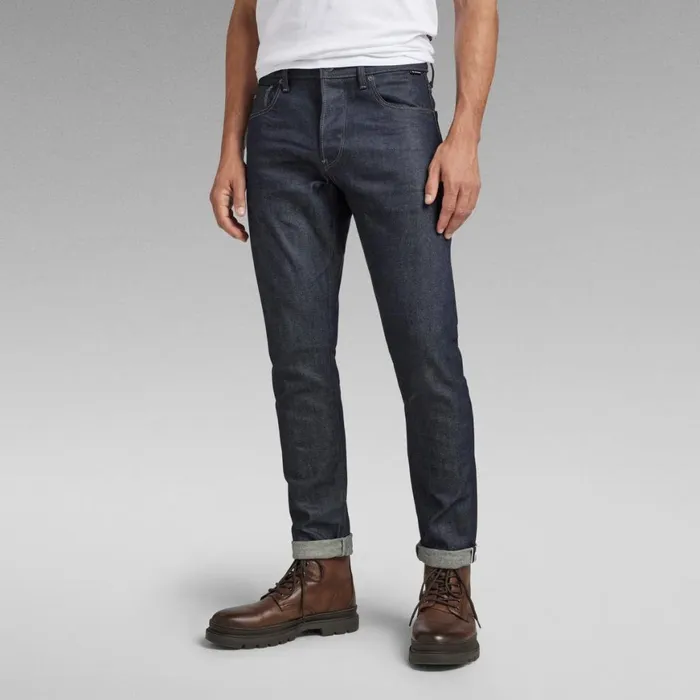 Slim Men GStar RAW 3301 Slim Selvedge Jeans 3d Raw Denim