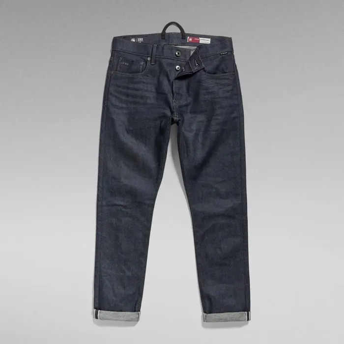 Slim Men GStar RAW 3301 Slim Selvedge Jeans 3d Raw Denim
