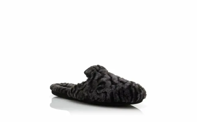Slippers Men Manolo Blahnik MONTAGUEBlack Shearling Slippers Slippers Men Manolo Blahnik MONTAGUEBlack Shearling Slippers