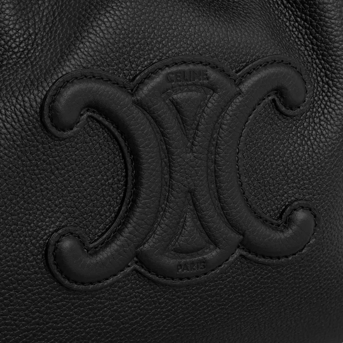 Small Cabas Drawstring Cuir Triomphe In Grained Calfskin Black Women CELINE CUIR TRIOMPHE Small Cabas Drawstring Cuir Triomphe In Grained Calfskin Black Women CELINE CUIR TRIOMPHE