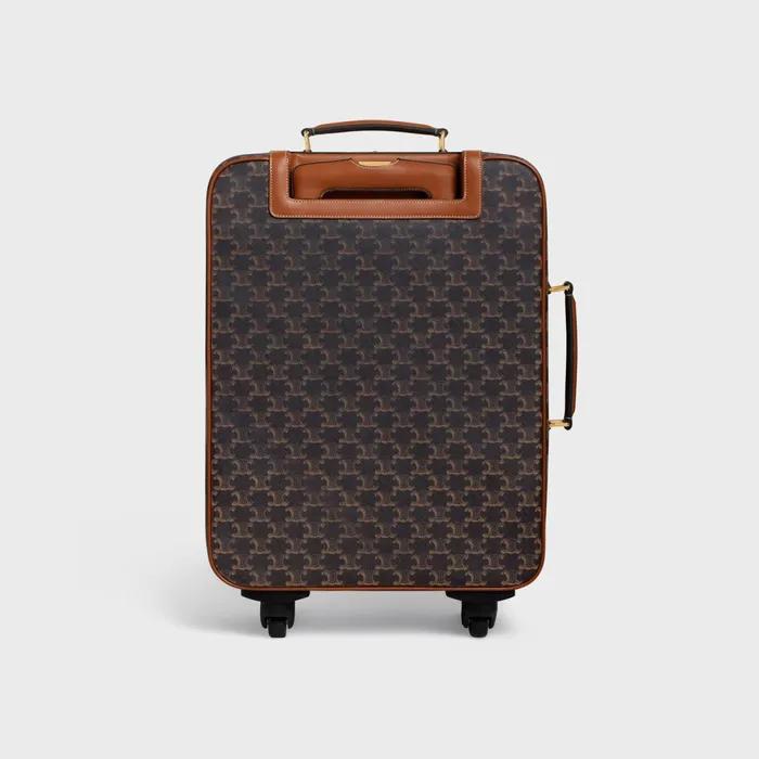 Small Trolley In Triomphe Canvas And Calfskin Tan Men CELINE BUSINESS AND TRAVEL BAGS Small Trolley In Triomphe Canvas And Calfskin Tan Men CELINE BUSINESS AND TRAVEL BAGS