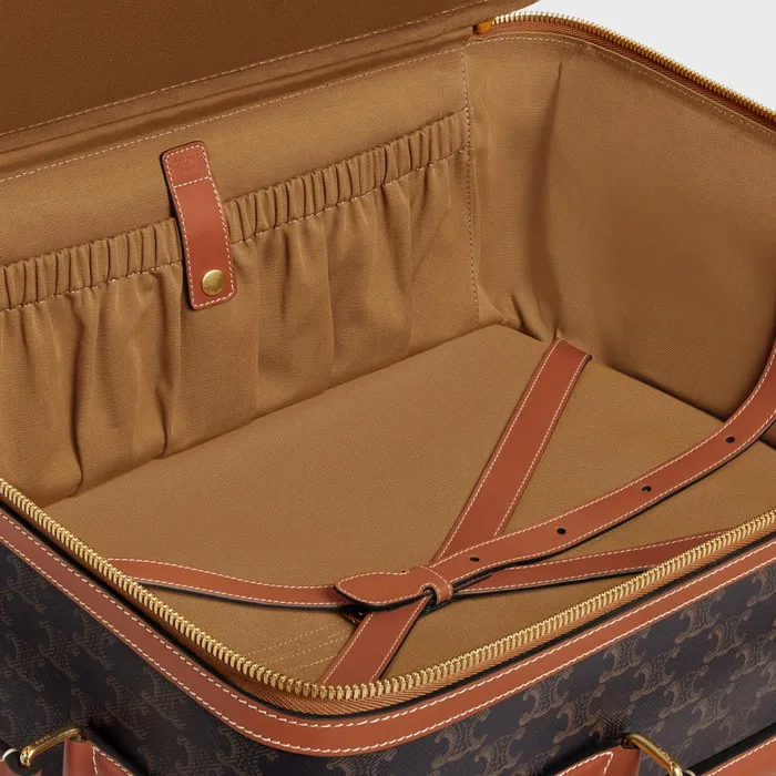 Small Trolley In Triomphe Canvas And Calfskin Tan Men CELINE BUSINESS AND TRAVEL BAGS Small Trolley In Triomphe Canvas And Calfskin Tan Men CELINE BUSINESS AND TRAVEL BAGS