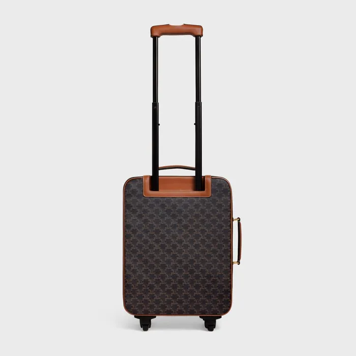 Small Trolley In Triomphe Canvas And Calfskin Tan Men CELINE BUSINESS AND TRAVEL BAGS Small Trolley In Triomphe Canvas And Calfskin Tan Men CELINE BUSINESS AND TRAVEL BAGS