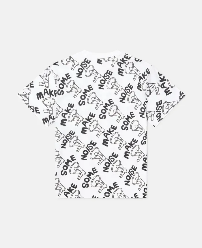 Stella McCartney 039Make Some Noise039 Megaphone Print Oversized TShirt White Kids TShirts And Sweatshirt Stella McCartney 039Make Some Noise039 Megaphone Print Oversized TShirt White Kids TShirts And Sweatshirt