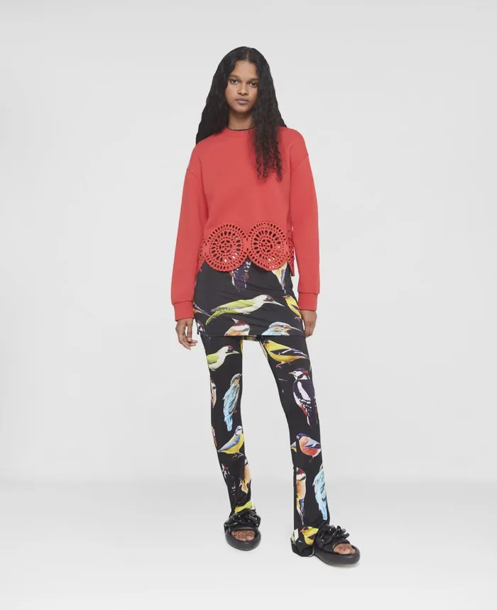 Stella McCartney Broderie Anglaise Jersey Sweatshirt Bright Red Women Sweatshirts And TShirts Stella McCartney Broderie Anglaise Jersey Sweatshirt Bright Red Women Sweatshirts And TShirts